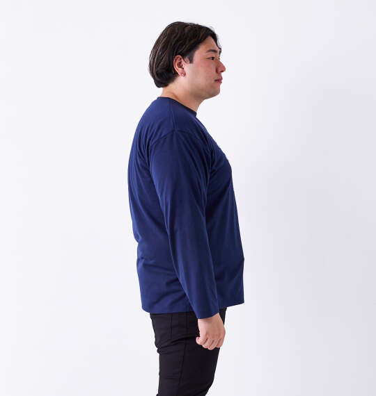黒柴印和んこ堂 和み柴っ子天丼長袖Tシャツ ネイビー
