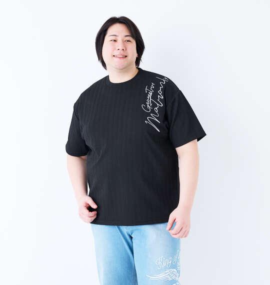 in the attic 刺繍ジャガード半袖Tシャツ ブラック