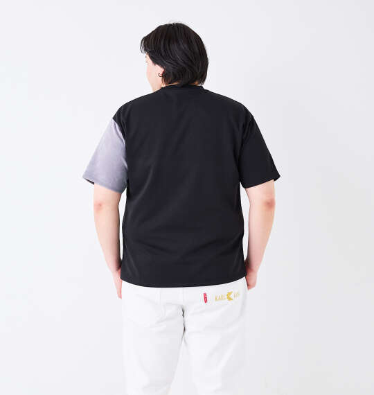in the attic スエード切替半袖Tシャツ ブラック