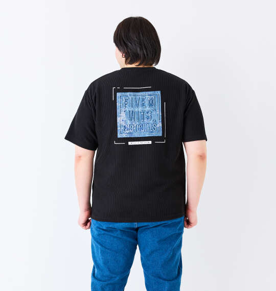 in the attic デニムエンボスプリントジャガード半袖Tシャツ ブラック