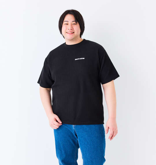 in the attic デニムエンボスプリントジャガード半袖Tシャツ ブラック