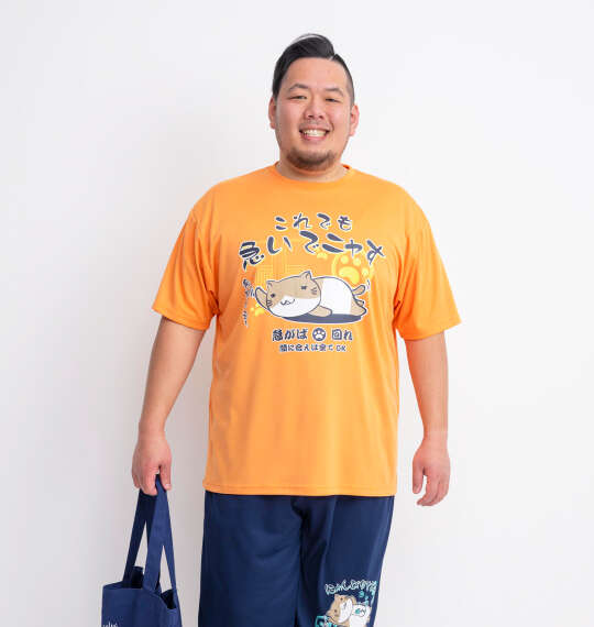 NECOBUCHI-SAN DRYハニカムメッシュ半袖Tシャツ オレンジ