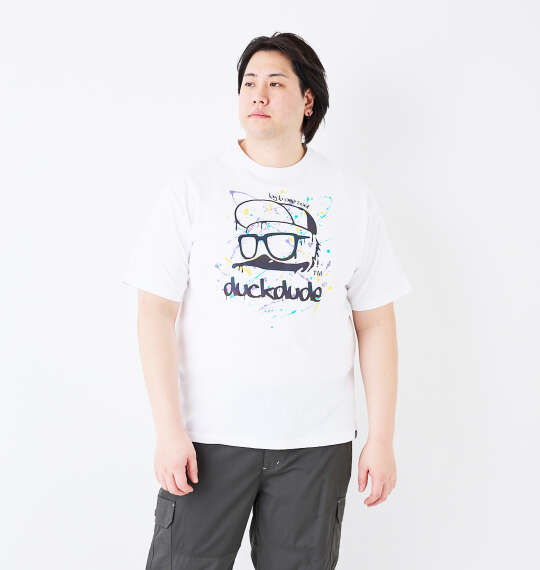 b-one-soul DUCK DUDEリフレクターフェイス半袖Tシャツ ホワイト