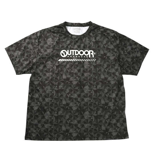 OUTDOOR PRODUCTS DRYメッシュ総柄半袖Tシャツ ブラック