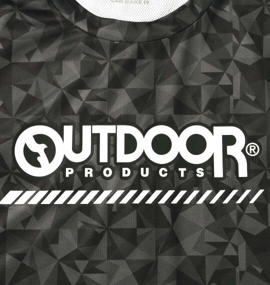 OUTDOOR PRODUCTS DRYメッシュ総柄半袖Tシャツ ブラック