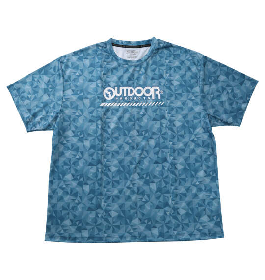 OUTDOOR PRODUCTS DRYメッシュ総柄半袖Tシャツ ブルー