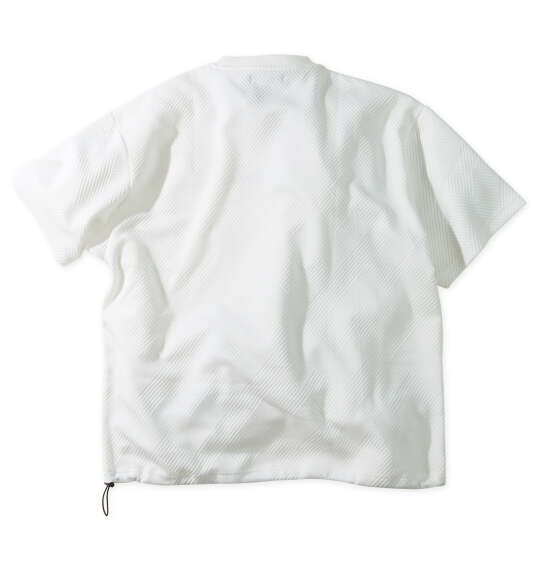 in the attic 膨れジオメジャガード裾ドローコード半袖Tシャツ オフホワイト