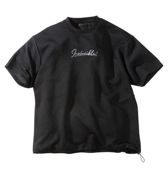 in the attic 膨れジオメジャガード裾ドローコード半袖Tシャツ ブラック