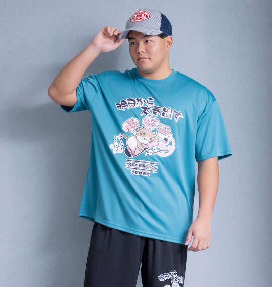 NECOBUCHI-SAN DRYハニカムメッシュ半袖Tシャツ アースミント
