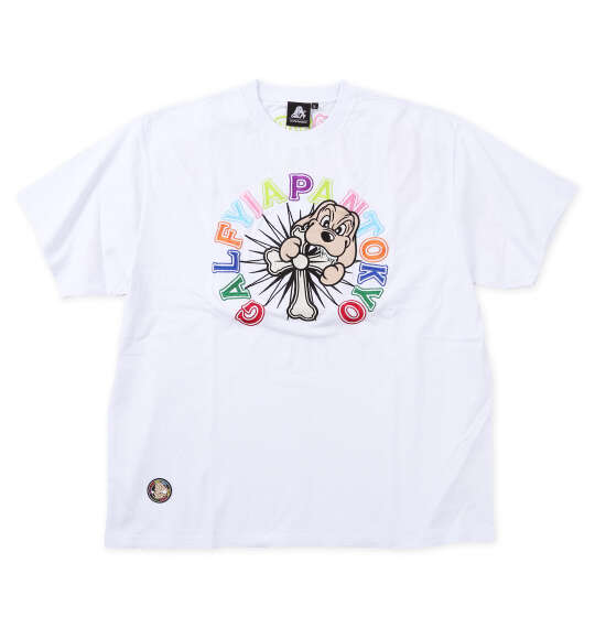 GALFY おしゃぶりワンワンカラフルロゴ半袖Tシャツ ホワイト