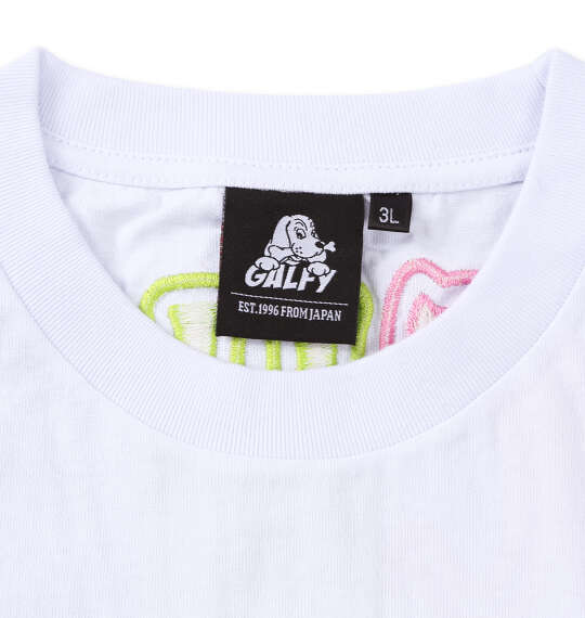 GALFY おしゃぶりワンワンカラフルロゴ半袖Tシャツ ホワイト