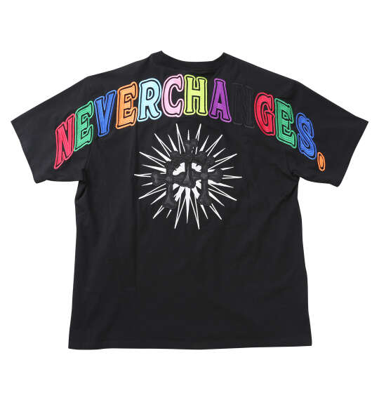 GALFY おしゃぶりワンワンカラフルロゴ半袖Tシャツ ブラック