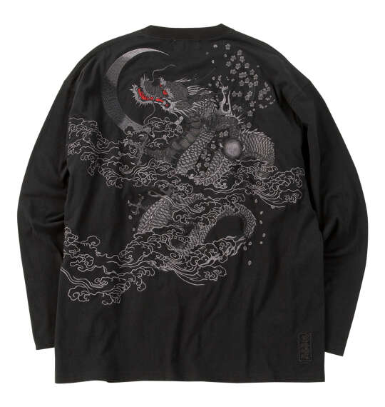 絡繰魂 龍逆鱗長袖Tシャツ ブラック
