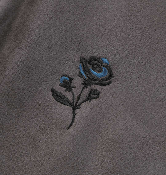 in the attic ローズ刺繍スエードフルジップパーカー チャコール