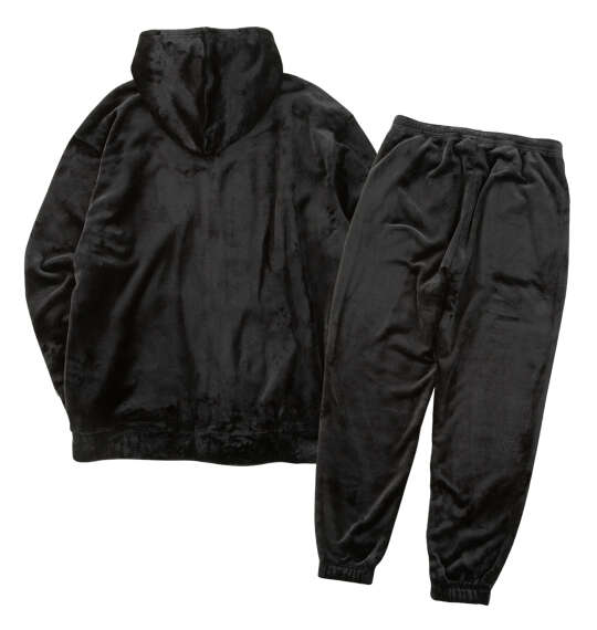 黒柴印和んこ堂 ふわもこフルジップパーカー&パンツセット ブラック
