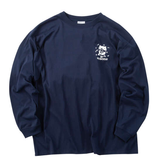 NECOBUCHI-SAN 天竺長袖Tシャツ ネイビー