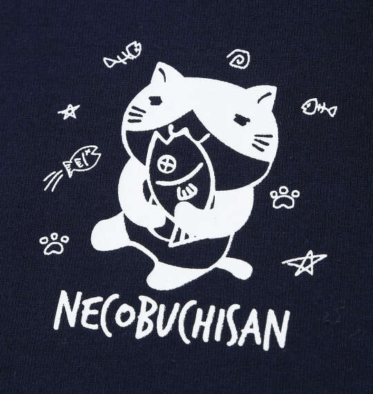 NECOBUCHI-SAN 天竺長袖Tシャツ ネイビー