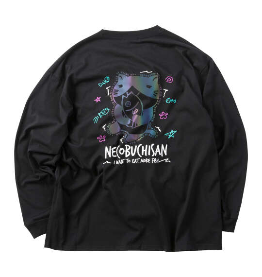 NECOBUCHI-SAN 天竺長袖Tシャツ ブラック