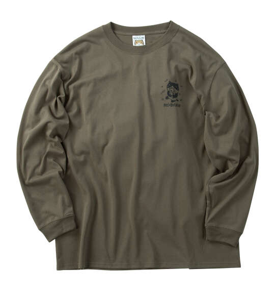 NECOBUCHI-SAN 天竺長袖Tシャツ アースカーキ