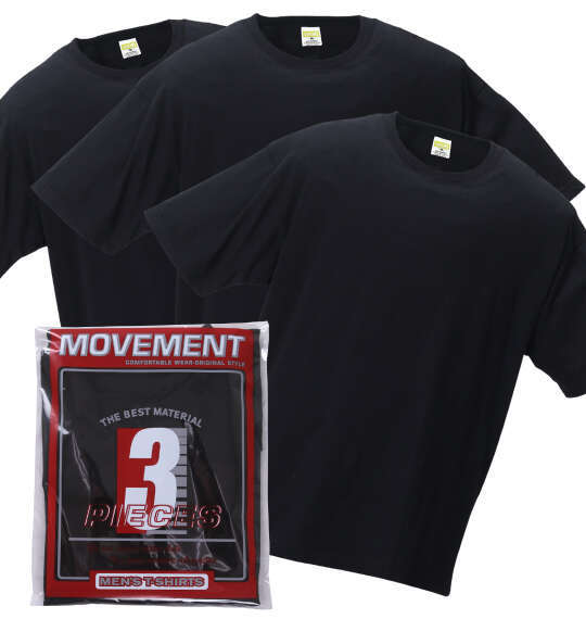 MANCHES クルーTシャツ3枚パック ブラック