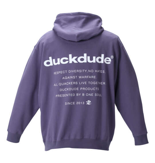 b-one-soul DUCK DUDEプルパーカー グレイッシュパープル