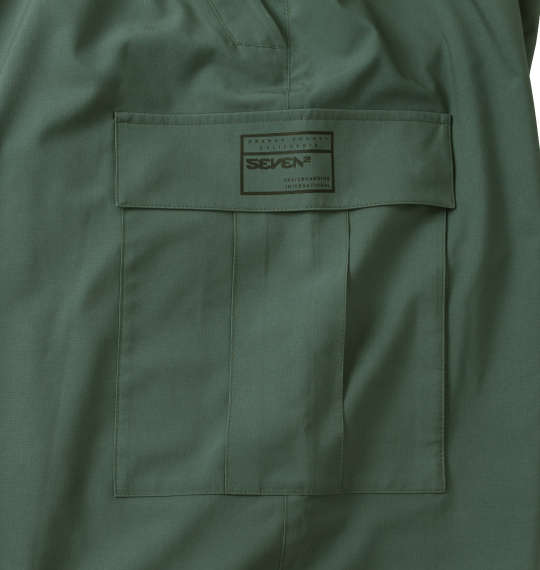 SEVEN2 4WAYストレッチミニリップストップカーゴハーフパンツ カーキ