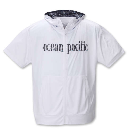 OCEAN PACIFIC 半袖フルジップパーカーラッシュガード ホワイト