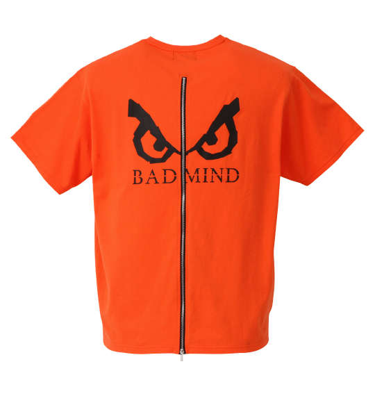 BAD BOY バックZIPロゴプリント半袖Tシャツ オレンジ