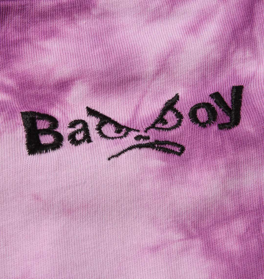 BAD BOY ロゴ刺繍タイダイ加工半袖Tシャツ パープル