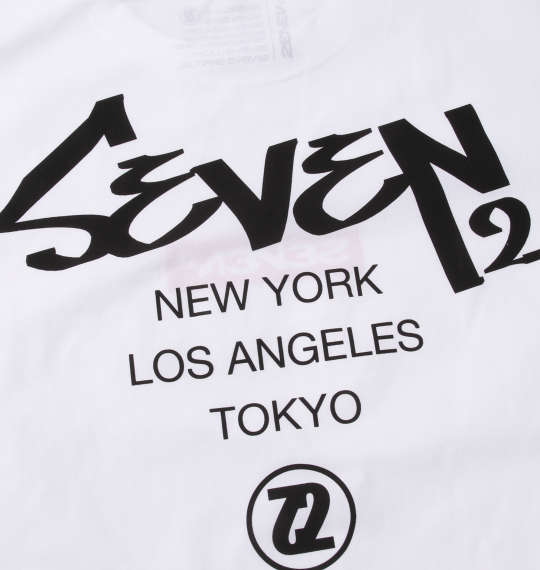 SEVEN2 ストレッチポリエステル半袖Tシャツ ホワイト