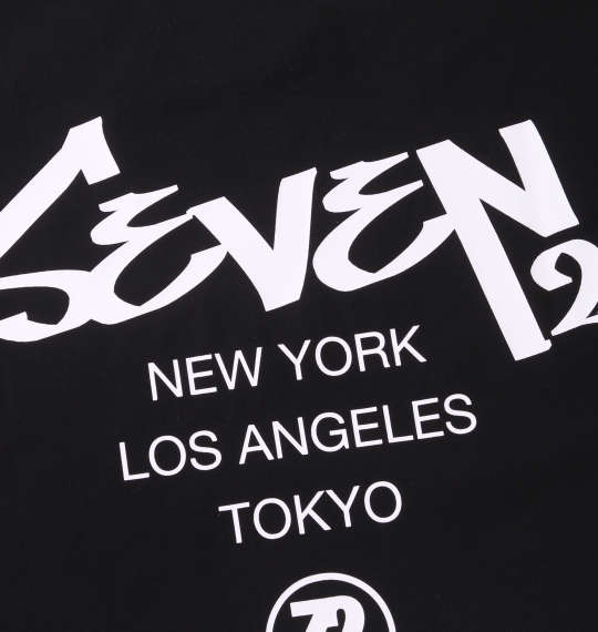 SEVEN2 ストレッチポリエステル半袖Tシャツ ブラック