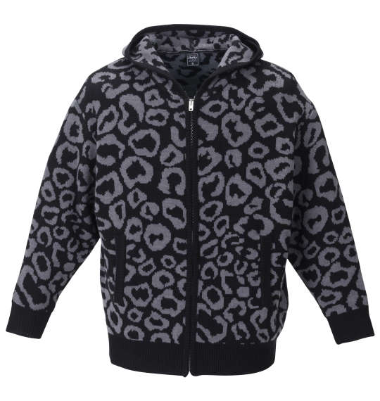 SHELTY 7Gジャガードレオパード柄フルジップパーカーセーター ブラック