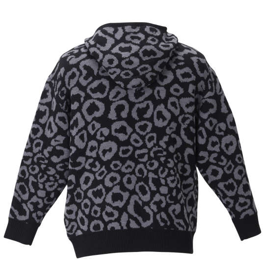 SHELTY 7Gジャガードレオパード柄フルジップパーカーセーター ブラック