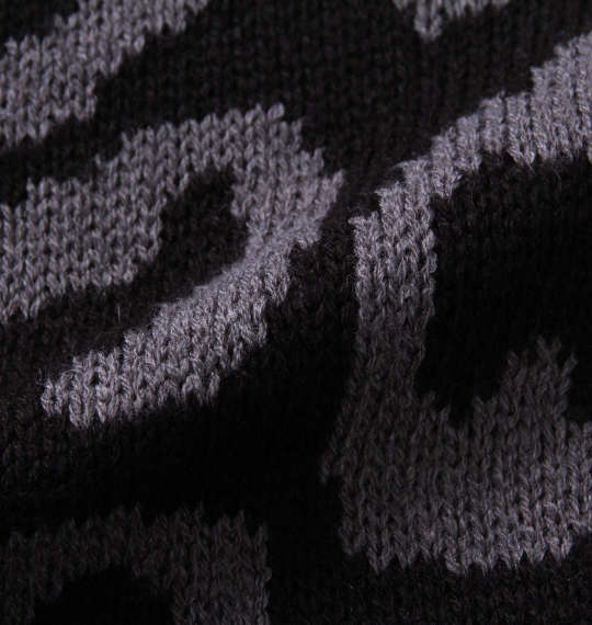 SHELTY 7Gジャガードレオパード柄フルジップパーカーセーター ブラック