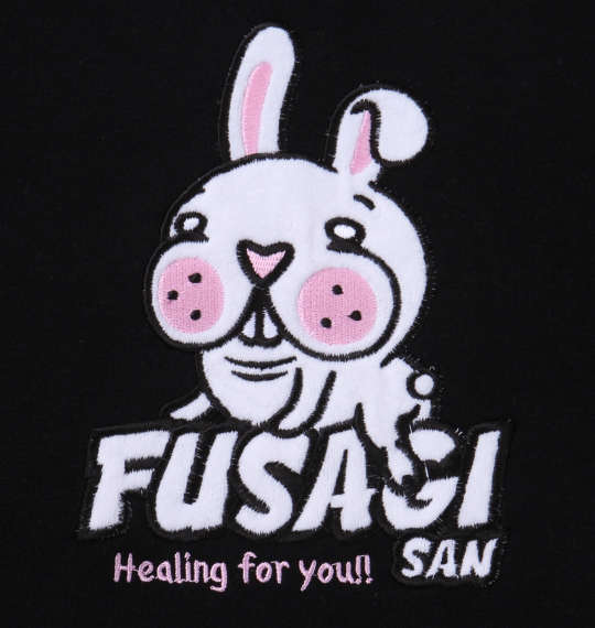 FUSAGIさん 裏起毛切替プルパーカー ブラック×オフホワイト