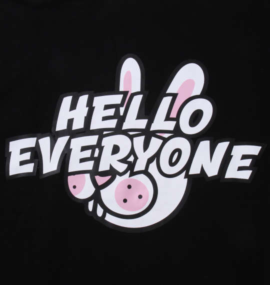 FUSAGIさん 裏起毛切替プルパーカー ブラック×オフホワイト