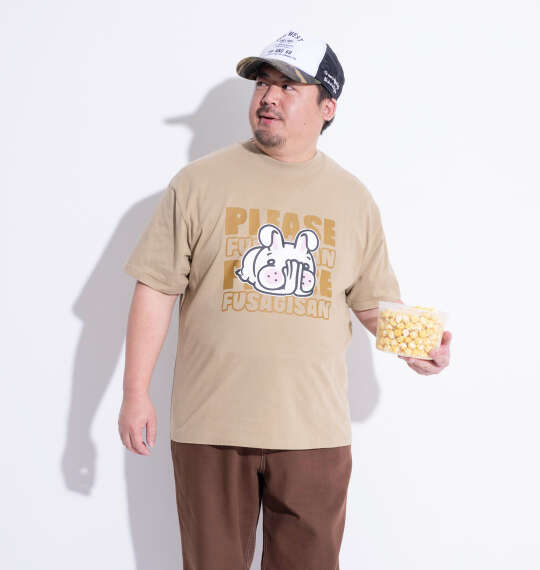 ANIMORE Mate 天竺フサギさん半袖Tシャツ ベージュ