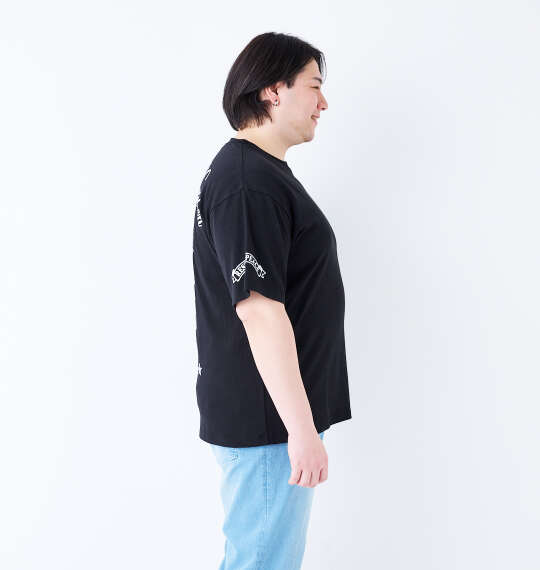 SHELTY 天竺刺繍&プリント半袖Tシャツ ブラック