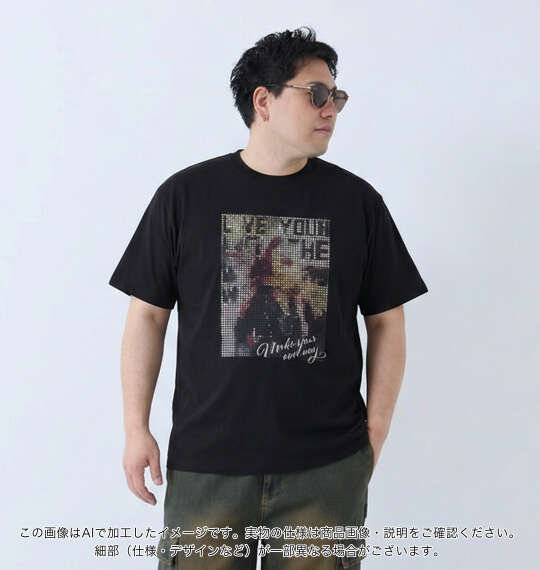 RIMASTER VISION 天竺トリックアート半袖Tシャツ ブラック