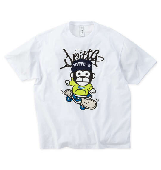 UITTG T/C天竺デニム刺繍ワッペン半袖Tシャツ ホワイト