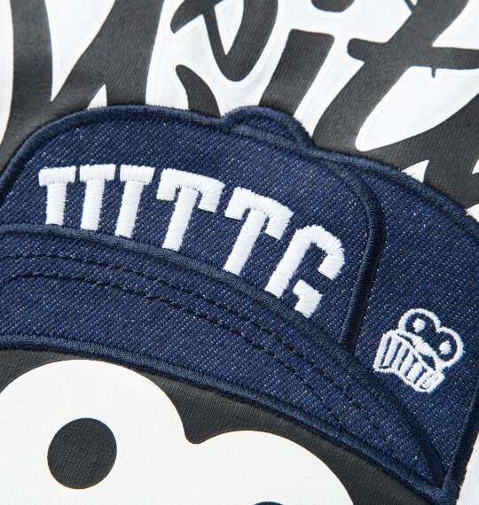 UITTG T/C天竺デニム刺繍ワッペン半袖Tシャツ ホワイト