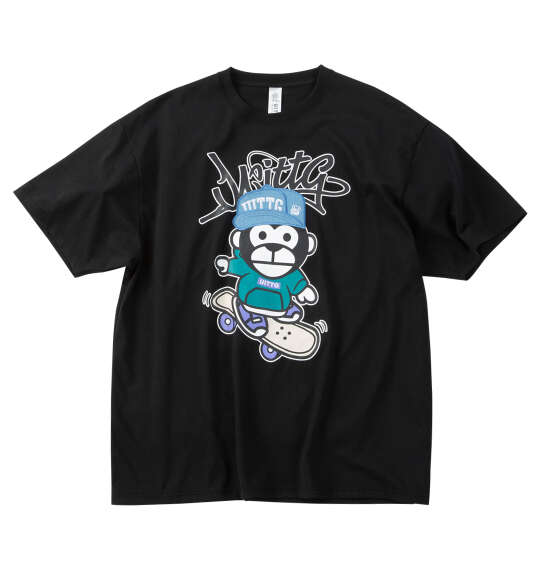 UITTG T/C天竺デニム刺繍ワッペン半袖Tシャツ ブラック