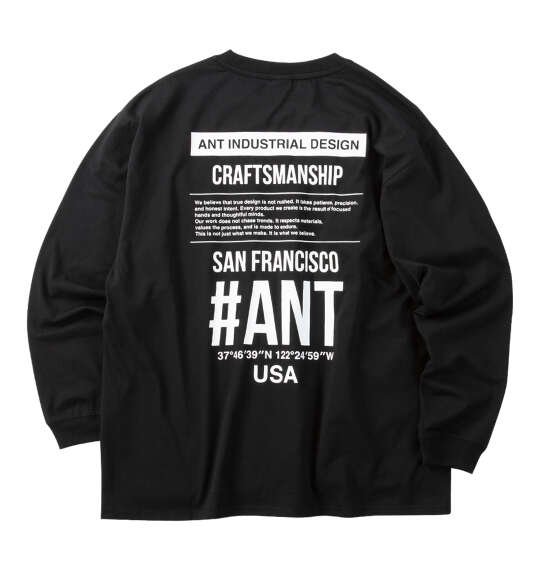 ANT INDUSTRIAL DESIGN 天竺長袖Tシャツ ブラック