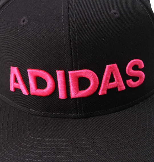adidas リニアロゴスナップバックキャップ ブラック×ピンク