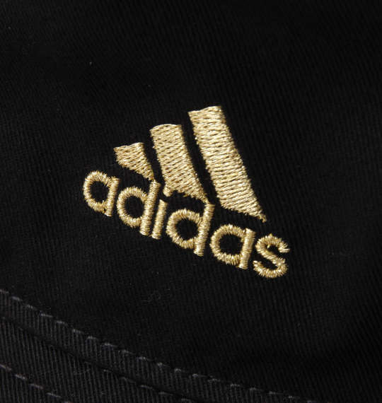 adidas 綿ツイルバケットハット ブラック×ゴールド