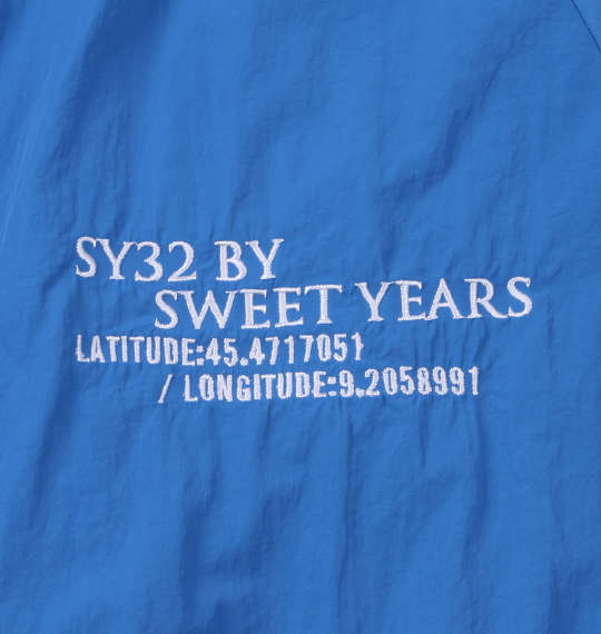 SY32 by SWEET YEARS テープデザインナイロンジャケット ブルー