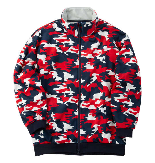 FILA GOLF カモフラ柄ボンディングブルゾン ネイビー系