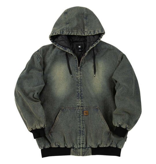DCSHOES 26PADDED HOODジャケット ライトインディゴデニムブラウンティント
