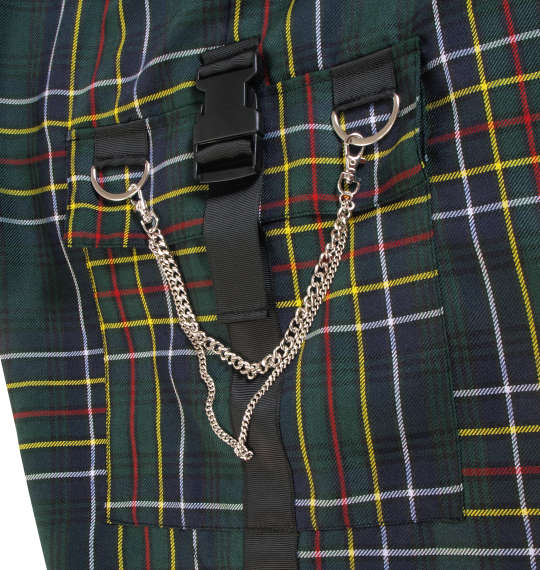 PSYCHO NATION チェックサルエルカーゴパンツ グリーン
