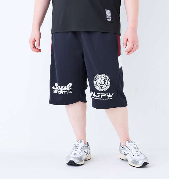 SOUL SPORTS×新日本プロレス ジャージハーフパンツ ネイビー